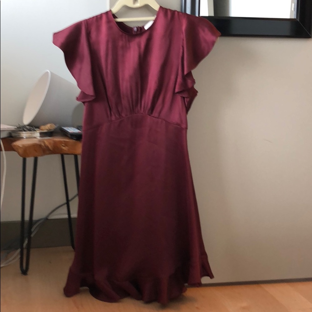 Burgundy silk Zimmermann mini dress